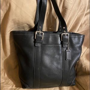 COACH  black leather shoulder bag
